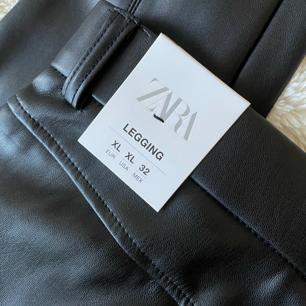 Black leather pants from Zara